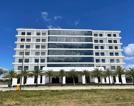 4-star hotel curtain wall and glass railing project in Phnom Penh, Cambodia