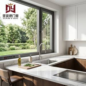 Modern Weather Resistant Aluminum Alloy Casement Window with Tempered Glass Multi-Point Locking & Secure Design for Bathroom Use