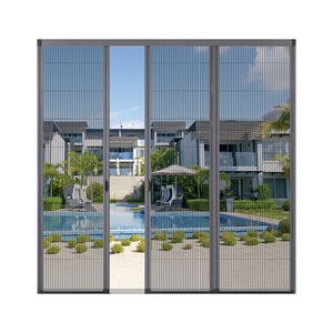 Aluminum Frame Fly Screen Door Fiberglass Mesh Lightweight Rust-Resistant Light Luxury Design 3-Year Warranty-Excellent