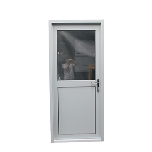 Custom Modern Single Exterior Front Entry Doors Aluminum Hinged For House Simple Design