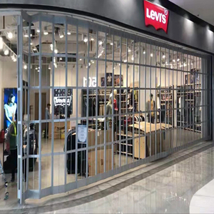 Horizontal Folding Sliding Entrance Security Metal Grille Door