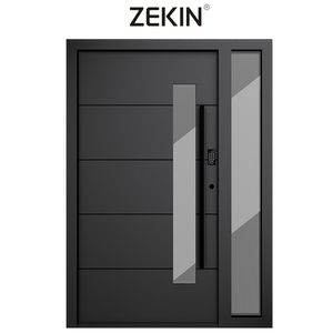 ZEKIN Aluminum Modern Luxury Security Metal Door Residential Front Entry Exterior Pivot Door