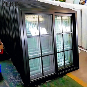 ZEKIN Modern Double Tempered Glass Aluminum Sliding Window