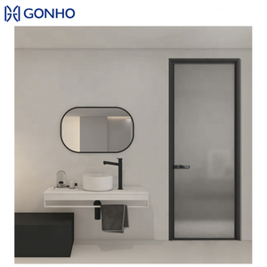 Narrow Frame Interior Glass Casement Doors Aluminum Frame