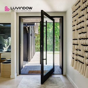 Modern Aesthetic Long Term Durability Thermal Break Aluminum Pivot Door For Luxury Villa