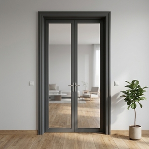 French Double Leaf Door Aluminum Clad Wood Thermal Break for Luxury Villa