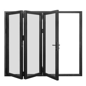 Customized Veranda Exterior Accordion Bi-fold Door Glass Hurricane Proof Sliding Patio Multi Panels Aluminum Bi Folding Door