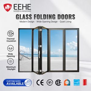 EEHE Aluminum Glass Sliding Bi Folding Doors
