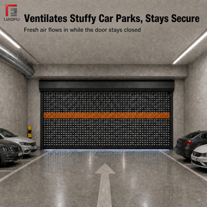 Motorized Aluminium Micro Perforated Roll up Door Dual Mode Airflow