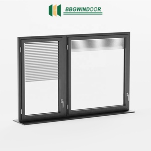 Lukliving Aluminium Glass Casement Windows With Inserted Blinds