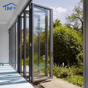 OEM NFRC Waterproof Thermal Break Aluminum Outdoor Stacking Bi-fold Patio Door