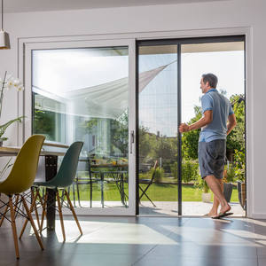 Aluminum Alloy Frame Pleated Mesh Folding Screen Doors Blinds Components Patio Insect Sliding Fly Screen Door