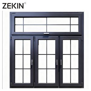 ZEKIN Custom Villa Hurricane Proof High Impact Black Aluminum Alloy Thin Profile Aluminium Windows