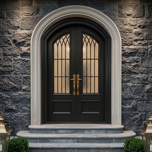 China Custom Exterior High Security French Design Entry Door with Fire Prevention for Apartment Home Villa Hotel