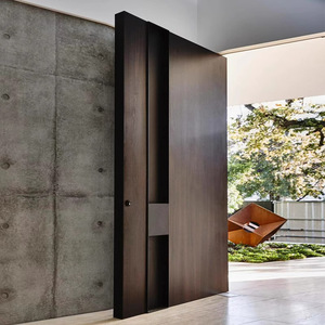 High Security Exterior Main Entrance Wooden & Aluminum Pivot Door