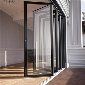 LEDOW NFRC Certified Outdoor Aluminum Glass Steel Frame Bi-Fold Door