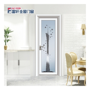 Fuson New Modern Double Glass Interior Doors Aluminium House Swing Door Grill French Casement Doors