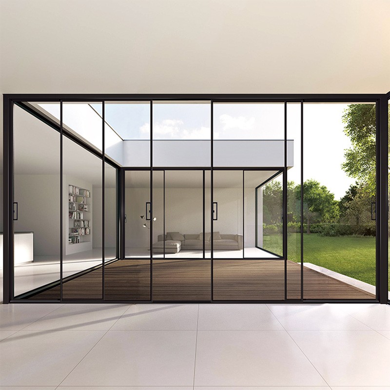 Aluminium 12 Foot Frameless Triple Slimline Glass Sliding Door