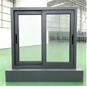 Custom Residential Aluminum Sliding Windows Double Tempered Tinted Glass Sliding Window System For Balcony