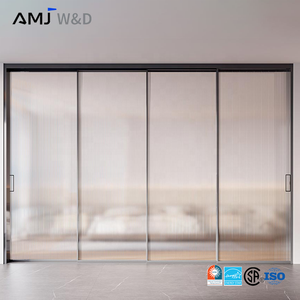 House Modern Aluminum Frame Soundproof Slide Door Single Glazed Frosted Glass Sliding Doors