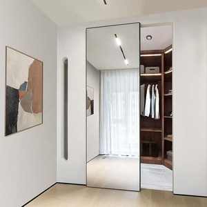 Interior Door Invisible Installation Aluminum Profile Hydraulic Wooden Sliding Door System