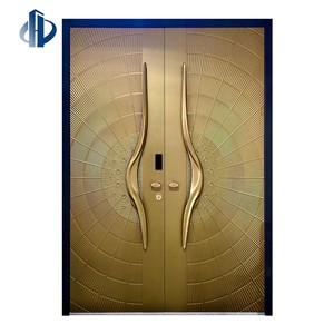 Cast Aluminum Engraved Double Entry Door