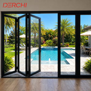 As2047 Australian Folding Door Double Glazed Glass Window External Patio Door