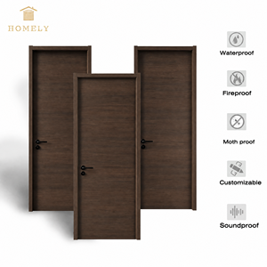 Modern Concealed Aluminum-Wood Fluted Grille Door Vertical Slat Panels Interior Use Sound Insulation Door