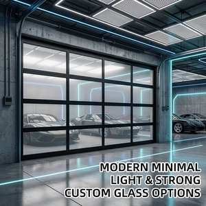 Windproof High Strength Stable Structure Glass Garage Door
