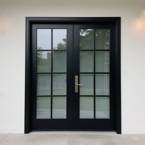 Large Size Slim Profile Exterior Aluminum French Door For Villa Projects
