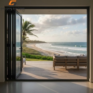 GS Chinese Manufacturer Folding Glass Door Aluminum Bi-Fold Door With LowE Glass