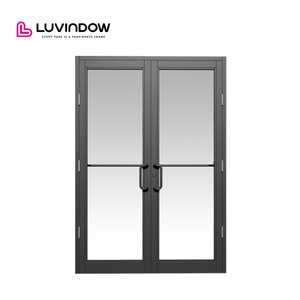 USA American Modern Design Storefront Door Commercial Kfc Double Glaze Swing Aluminium Door