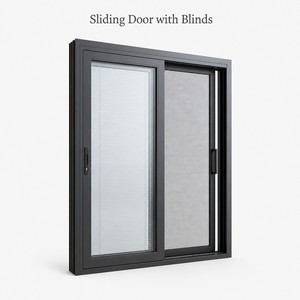 Factory Direct Best Aluminum Sliding Doors With Built-In Glass Blinds And Waterproof Fiberglass Netting For Villa