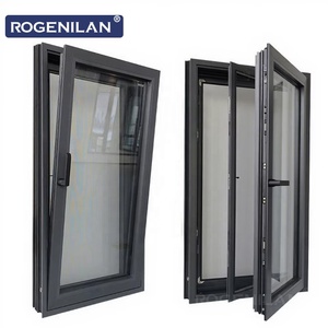 Rogenilan NO.1 Aluminum Double Glass Casement Window Triple Glaze Tilt Turn or Awning Swing Windows