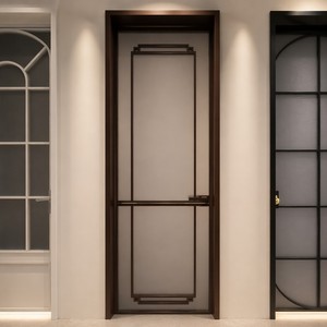High Grade Modern Interior Anti Theft Waterproof Finished Baking Paint Glass Door