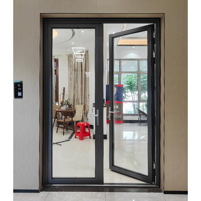 Custom hinged aluminium double glass swing door