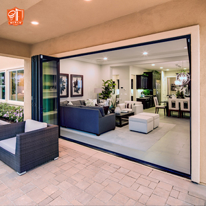 Modern Folding Patio Doors Aluminum Alloy Accordion Glass Bifold Doors