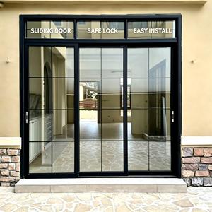 Aluminium Sliding Door French Style Double Glazed Low-E Waterproof UV Resistant Mosquito Screen Patio Villa Residential ODM
