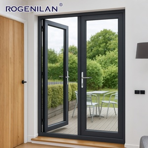 Rogenilan Custom Size Aluminum Doors and Window Double Large Glass