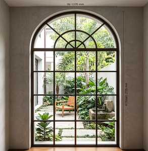 Contemporary Arched Aluminum Window With Powder Coating