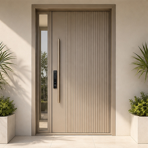 Luxury Full Aluminum Door With Side Light Effect For Villa Entrance Projects