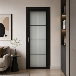 Waterproof Aluminum Bathroom Door with Scratch Resistant Surface for Villa and School Use Modern Design Interior