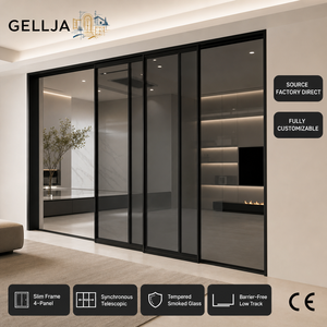 Modern Design Sliding Patio Door System Exterior Flush Aluminum Alloy Double Glazing