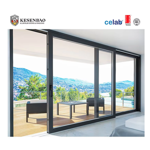 AS2047 Australia Balcony Aluminum Sliding Glass Door Large Double Tempered Glass Stacker Doors for Sale