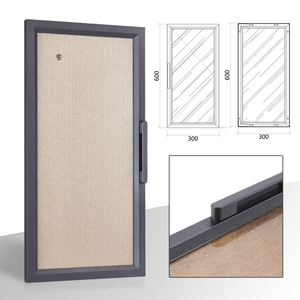 Italian Style Minimalist Modern Luxury Aluminum Frame Slim Integrated Handle Tempered Glass Closet Door