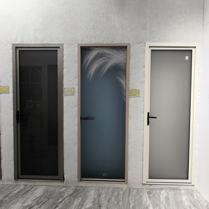 Interior Bathroom Door Aluminum Alloy Frosted Glass