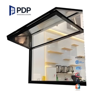 Modern Triple Glazed Vertical Folding Window Retractable Stainless Steel Screen Netting