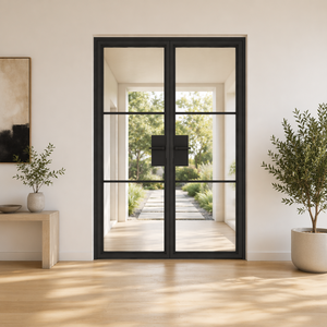 French Style Steel Framed Tempered Glass Doors