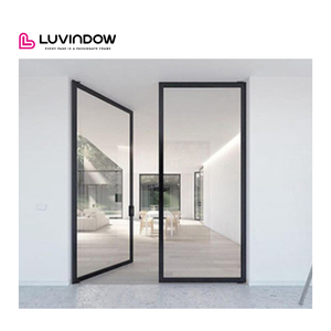 Modern Style Frameless Aluminum Bathroom Swing Casement Door Entry Door For Hotel Use