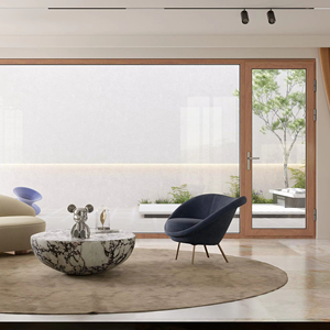 Factory Wholesale Modern Wood Clad Aluminum Entry Door Custom Casement Style Waterborne Paint with Apartment Office